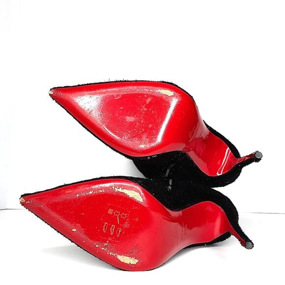 Christian Louboutin Kate Botta 100 Velours Papillon Pointed Toe Boots 39.5 - Picture 8 of 9